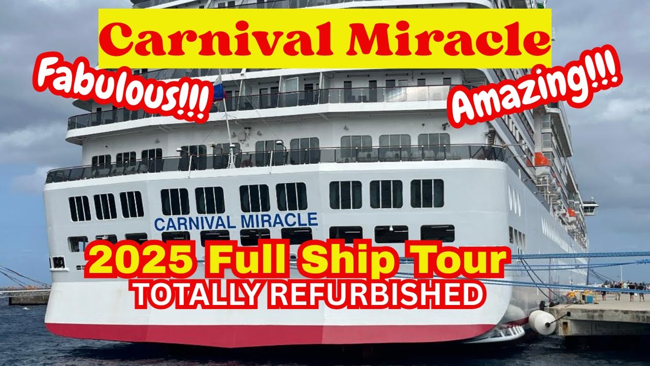 Круизный лайнер Carnival Miracle – ПОЛНОСТЬЮ ОТРЕМОНТИРОВАННЫЙ, потрясающий корабль!!!! Полный ту...