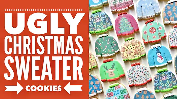 UGLY CHRISTMAS SWEATER COOKIES ~How to decorate ugly sweater cookies w/Eddie, The Edible Ink Printer