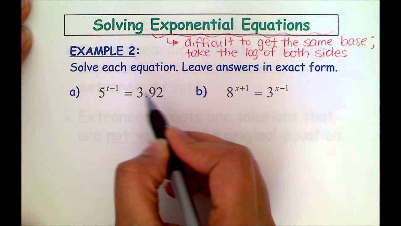 L1 - Part 1 Solving Exponential Equations - YouTube