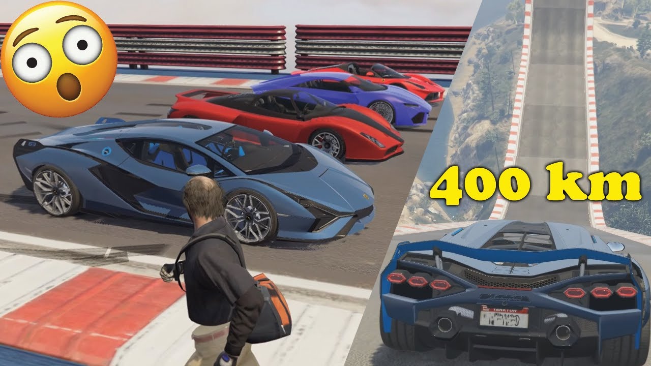 GTA-5 Car Speed test lamborghini sian VS ferrari aperta - YouTube