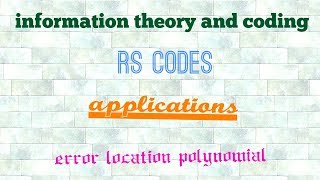 RS codes(Reed Solomon codes)
