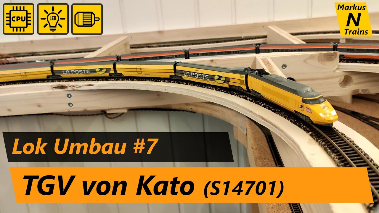 TGV von Kato S14701 - Lok Umbau Spur-N #7 - LED, Glockenankermotor 