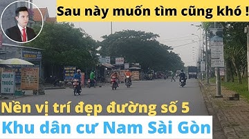 Khu dân cư Nam Sài Gòn | Bán đất đường số 5 kdc Nam Sài Gòn, Long Hậu, Cần Giuộc Long An | Giá 3.8tỷ