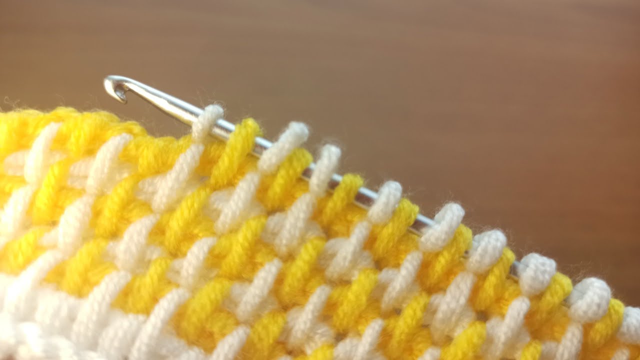 wawww wonderful very easy two-color Tunisian knitting pattern