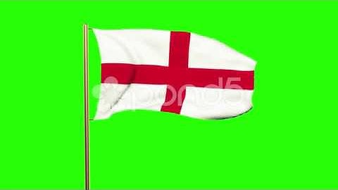 England Flag Waving In The Wind. Looping Sun Rises Style. Animation Loop. Green