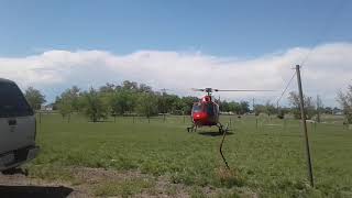 UCHealth Helicopter taking off at Ellicott Fire Department