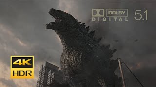 Godzilla ruge Victorioso (4K HDR Latino) Escena Final - Godzilla (2014)