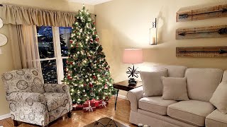 Christmas Home Tour || Our Sitting Room With New Furniture at Night With Our Tree