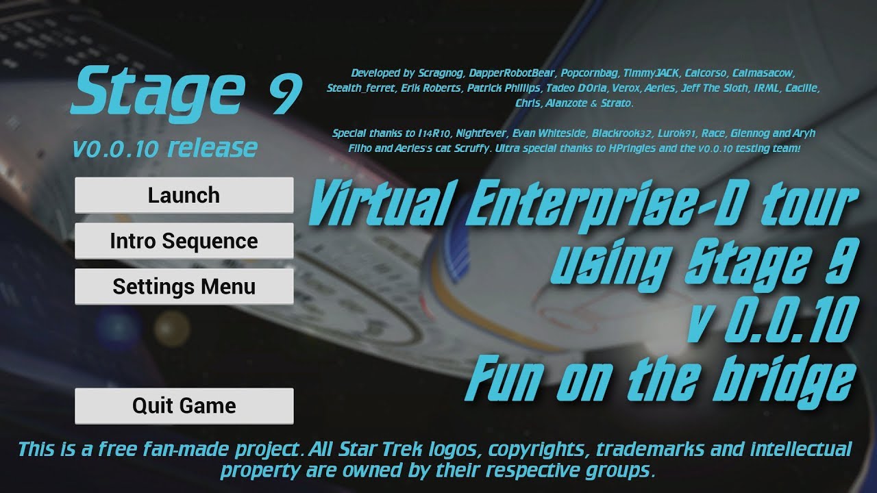 Virtual Enterprise-D tour using Stage 9 ( v.0.0. 10) -Fun at the bridge part 1