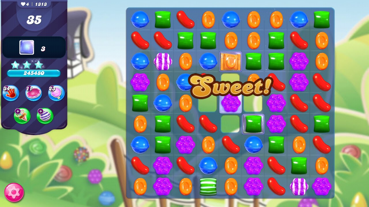 Candy Crush Saga Super Hard Level 1313 (3 Sugar Starts) Nightmare Level