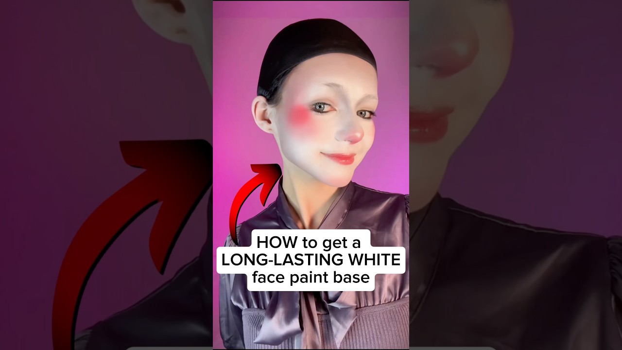 HOW to get a LONG-LASTING WHITE face paint base ~ Makeup tutorial #makeup #tutorial #cosplay