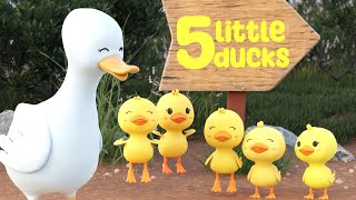 Five Little Ducks  Nursery Rhyme Children's Song by Tickle Munkiees