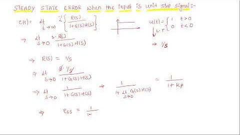 steady state error when the input is unit step
