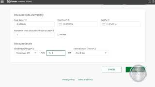 How to Add a Discount to the Clover Online Store