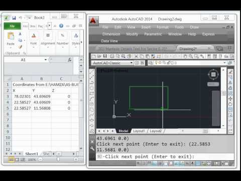 How to export X,Y Coordinates I AutoCAD to excel