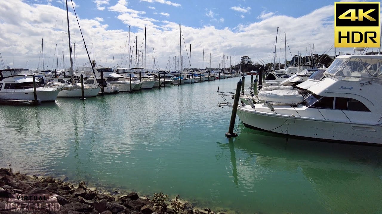 【4K HDR】Walk Tour Pine Harbour Marina Beachlands , Auckland New Zealand!