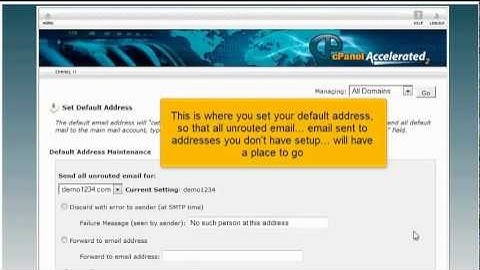 How to set your default address in cPanel 11.32 x3 (2012)
