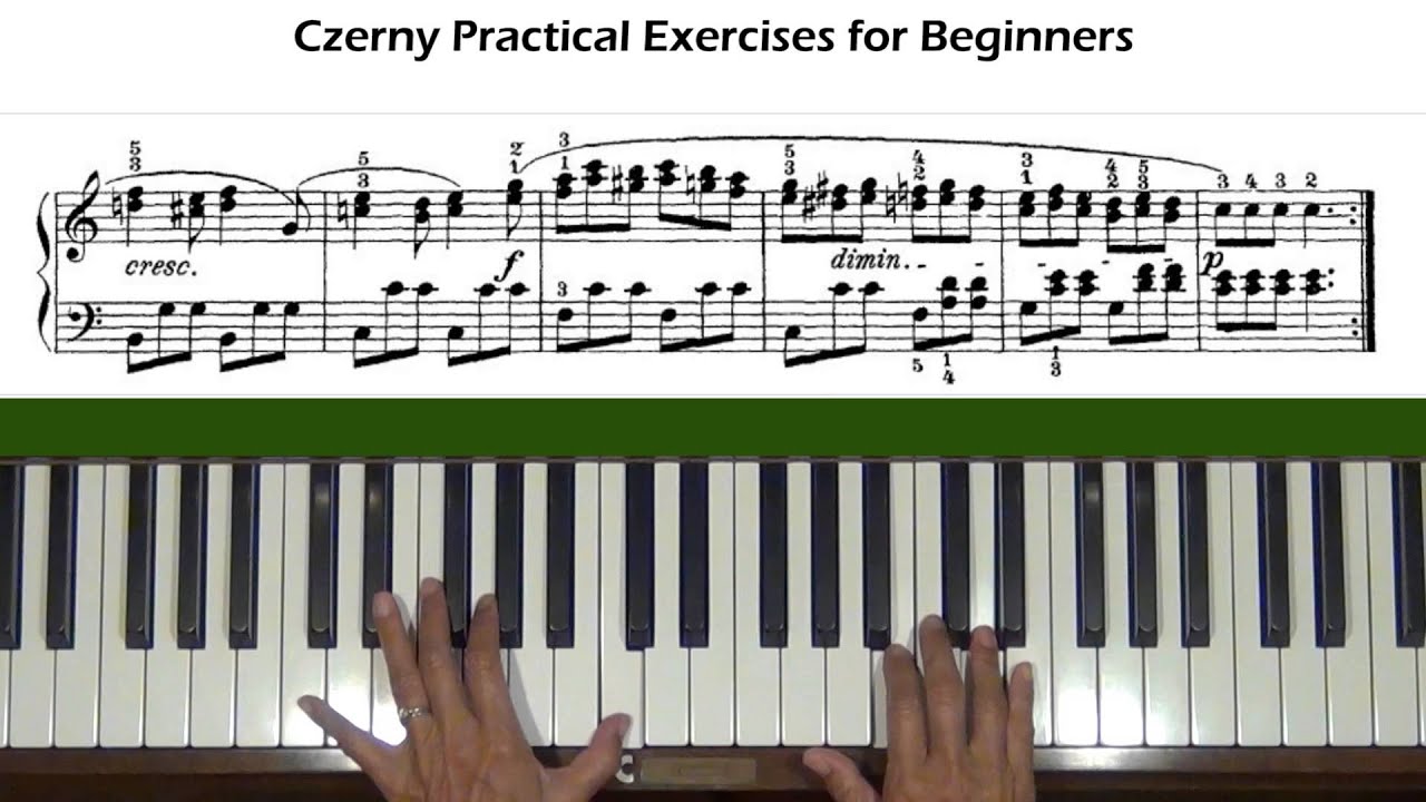Czerny Practical Exercises for Beginners Op. 599, No. 37 Piano Tutorial ...
