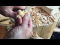 Whittling a caricature seagull (another piece of nativity scene)