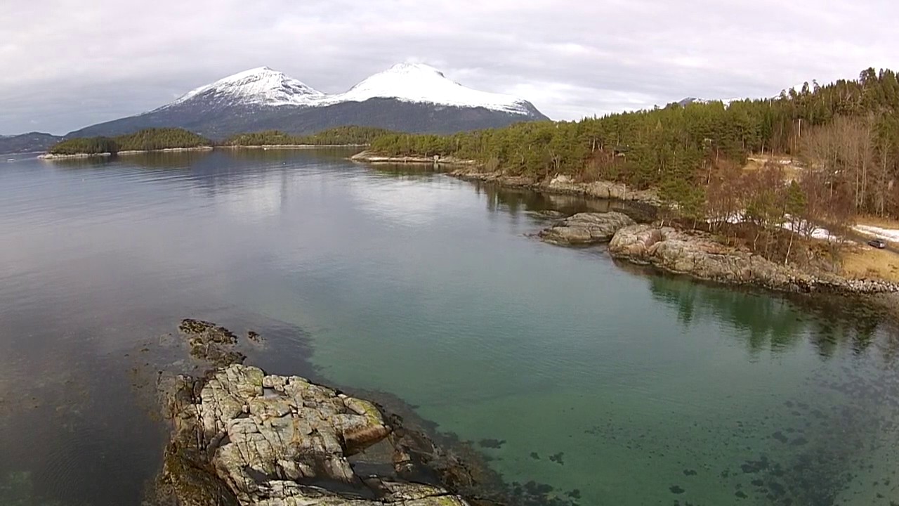 A beautiful beach area with mountain view, Norway