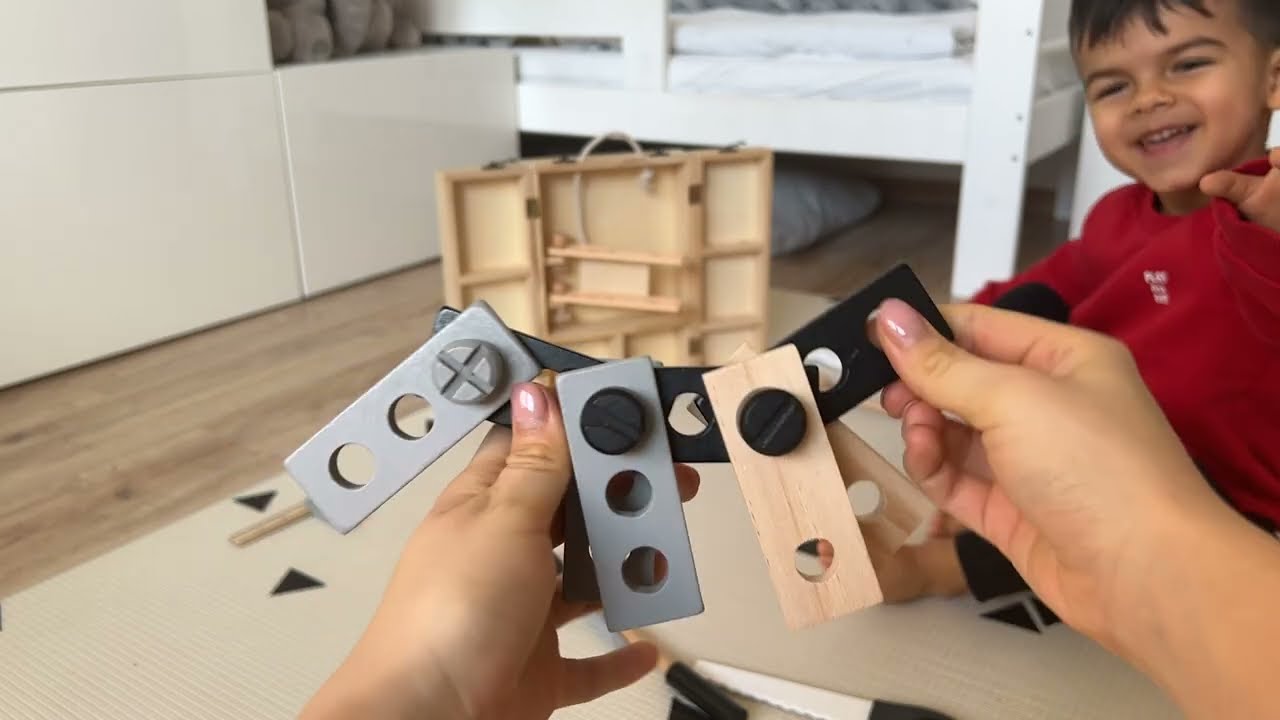 Mamido Otroški leseni set orodje v škatli