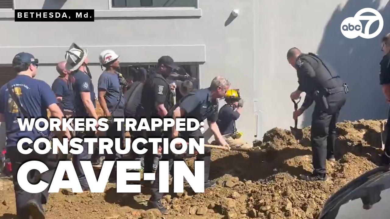 🔴LIVE | 2 trapped in a dirt cave-in at a construction site in Maryland