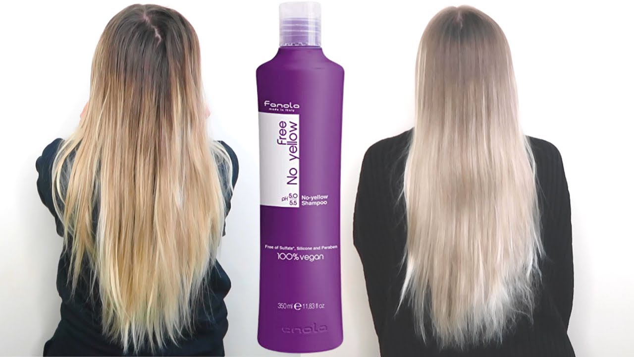 FUDGE CLEAN BLONDE TONING SHAMPOO REVIEW toning hair at home before and - YouTube