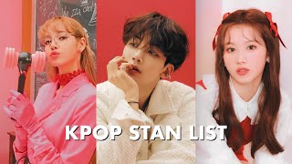 My Kpop Stan List