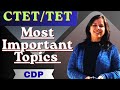 Most Important Topics from CDP for CTET and TET Exam #ctet #tet