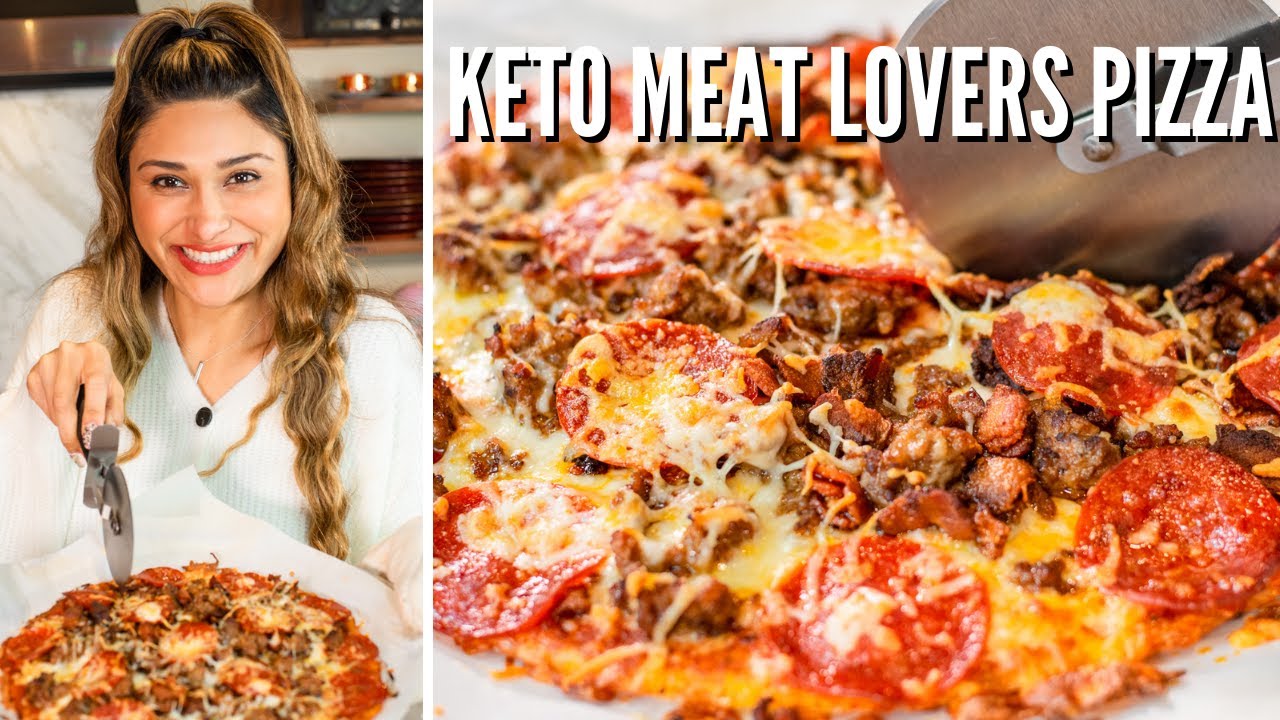 ZERO CARB CRUST PIZZA! How to Make Keto Meat Lovers Pizza Recipe - YouTube