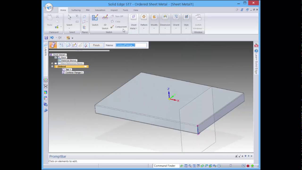 Solid Edge Contour Flange