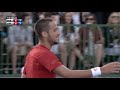 Ivan Dodig vs Feliciano Lopez Knee to the Ground - World Tennis Challenge 2014