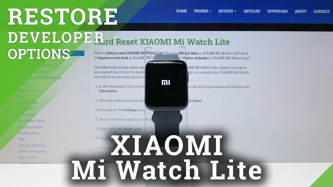 Hard Reset XIAOMI Mi Watch Lite – Wipe Data / Restore Defaults - YouTube