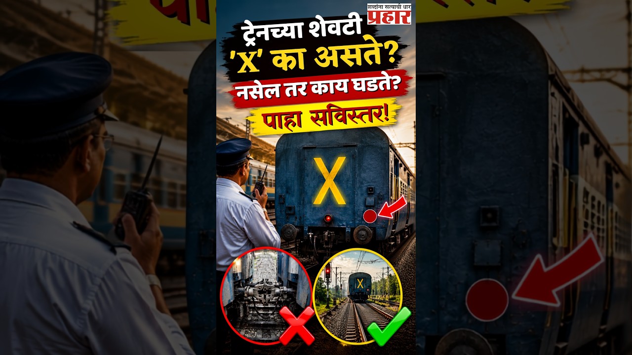 Train X Mark | ट्रेनच्या शेवटच्या डब्यावर 'X' आणि 'LV' का लिहिलेले असते ? | prahaarnewsline