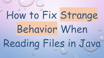 How to Fix Strange Behavior When Reading Files in Java
