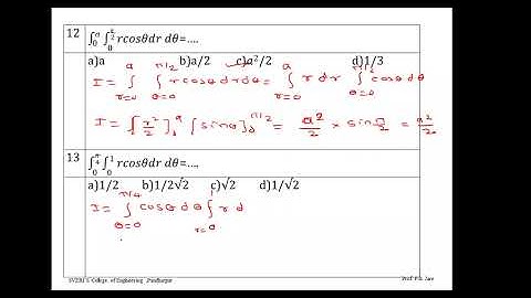 MCQ on Double integration and change of order