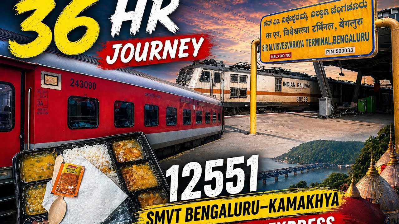 12551 Train Journey Vlog | SMVT Bengaluru - Kamakhya AC SF Express ...