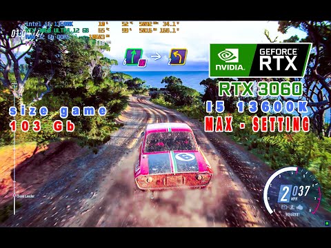 DIRT Rally 2.0 Game Play i5 13600K + RTX 3060 12Gb Ultra, Max Set RTX