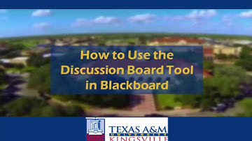 How to Use the Discussion Board Tool in Blackboard