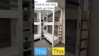 Kids bunk beds transformation - time lapse