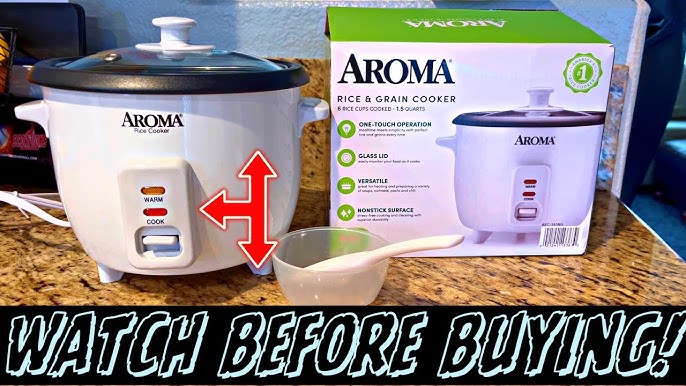 Aroma® 6 Cup Non-Stick Rice & Grain Cooker, White