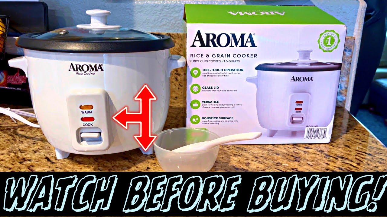 Aroma 6 Cup Non-Stick Pot Style White Rice Cooker, 3 Piece 1.5 Qt