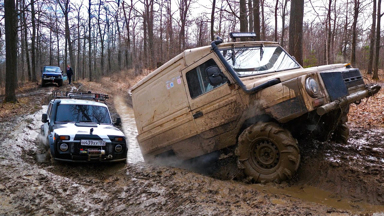 ЛуАЗ на квадрорезине против TANK 300, НИВЫ и УАЗов! Идеальный ...