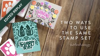 🔴 EDITED REPLAY - Creating two cards with NEW Folksy Cats stamp set!