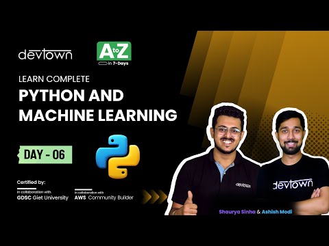 [LIVE] DAY 06 - Learn Complete Python And Machine learning | COMPLETE in 7 - Days