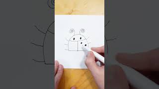 How to easily draw a ladybug from a letter D. Anyone can repeat this #shorts
