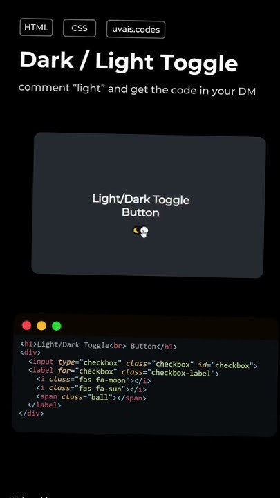 dark/light toggle #html #css #javascript #coder #programming #viral ...