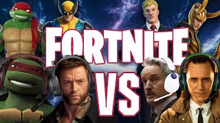 Fortnite Battle For The Multiverse | Raphael & Wolverine vs Loki & Mobius