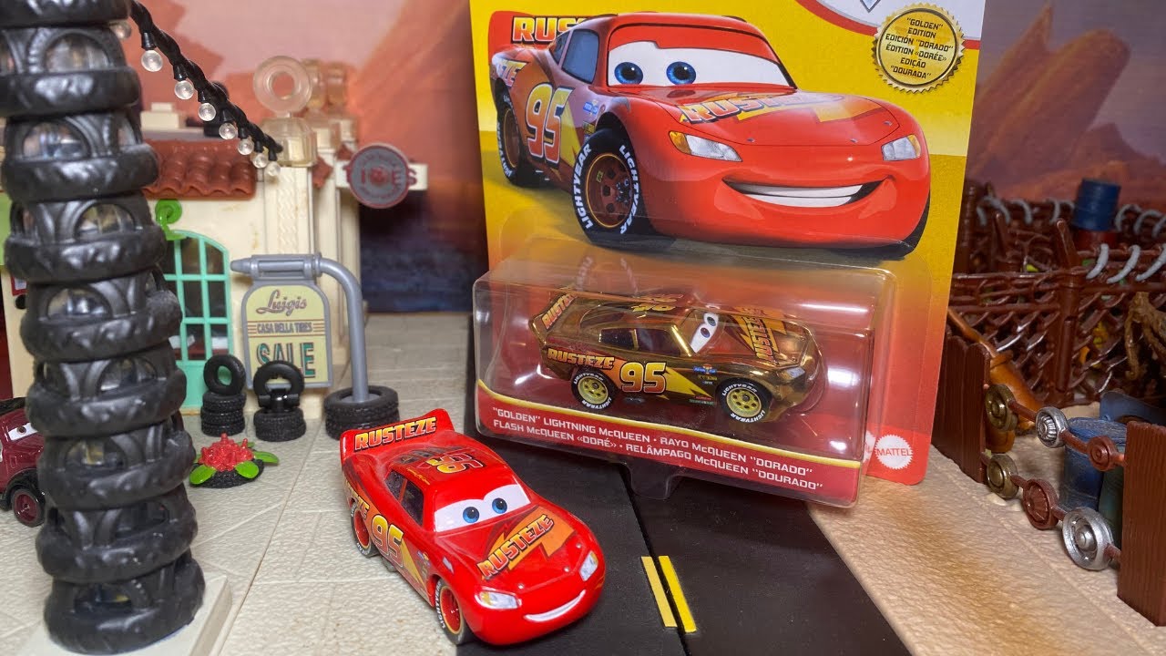 The RAREST Lightning McQueen Yet? Special 15th Anniversary Golden McQueen vs Cars 3 Rust Eze McQueen