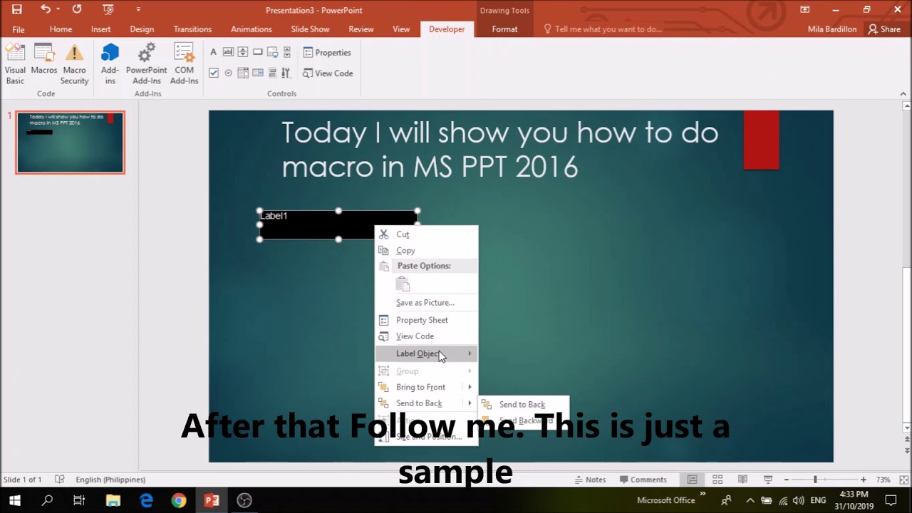 powerpoint macro enabled presentation extension